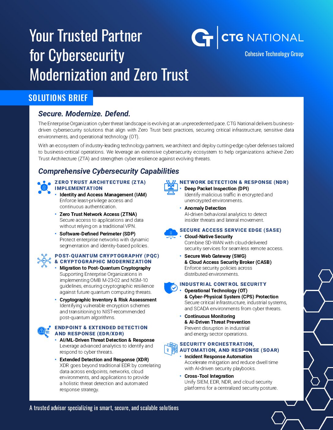 A trusted Federal partner for Cybersecurity Modernization Brief Download